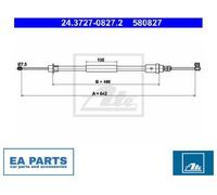 Cable, parking brake for PEUGEOT 406 ATE 24.3727-0827.2