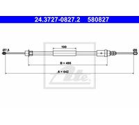 CABLE, PARKING BRAKE FOR PEUGEOT 406 ATE 24.3727-0827.2