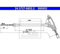 CABLE, PARKING BRAKE FOR PEUGEOT 406 ATE 24.3727-0852.2