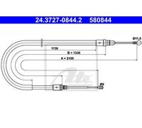 CABLE, PARKING BRAKE FOR PEUGEOT 407 ATE 24.3727-0844.2