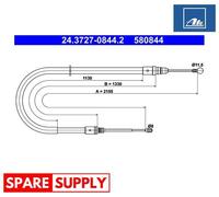 CABLE, PARKING BRAKE FOR PEUGEOT 407 ATE 24.3727-0844.2