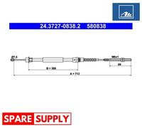 CABLE, PARKING BRAKE FOR PEUGEOT 607 ATE 24.3727-0838.2