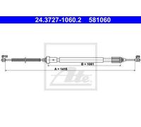CABLE, PARKING BRAKE FOR RENAULT CLIO ATE 24.3727-1060.2