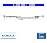 Cable, parking brake for RENAULT CLIO ATE 24.3727-1060.2 NEW