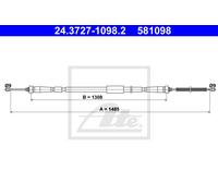 CABLE, PARKING BRAKE FOR RENAULT CLIO ATE 24.3727-1098.2