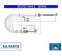 Cable, parking brake for RENAULT KANGOO ATE 24.3727-1044.2