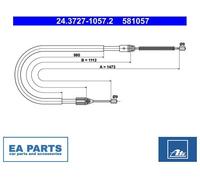 Cable, parking brake for RENAULT MEGANE ATE 24.3727-1057.2 NEW