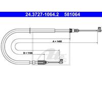 CABLE, PARKING BRAKE FOR RENAULT MEGANE I BREAK ATE 24.3727-1064.2