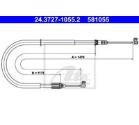 CABLE, PARKING BRAKE FOR RENAULT MEGANE SCENIC SCÉNIC ATE 24.3727-1055.2