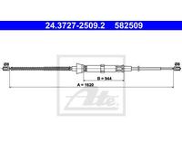 CABLE, PARKING BRAKE FOR SKODA OCTAVIA ATE 24.3727-2509.2