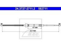 CABLE, PARKING BRAKE FOR SKODA RAPID ATE 24.3727-2711.2