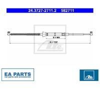 Cable, parking brake for SKODA RAPID ATE 24.3727-2711.2