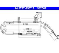 CABLE, PARKING BRAKE FOR SKODA SUPERB ATE 24.3727-2507.2