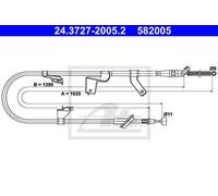 CABLE, PARKING BRAKE FOR SUZUKI SWIFT ATE 24.3727-2005.2