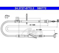 CABLE, PARKING BRAKE FOR VAUXHALL AGILA ATE 24.3727-0772.2