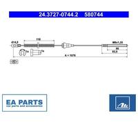 Cable, parking brake for VAUXHALL CORSA CORSAVAN TIGRA ATE 24.3727-0744.2