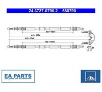Cable, parking brake for VAUXHALL ZAFIRA ATE 24.3727-0790.2