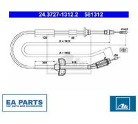 Cable, parking brake for VOLVO S80 ATE 24.3727-1312.2