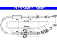 CABLE, PARKING BRAKE FOR VOLVO S80 ATE 24.3727-1312.2