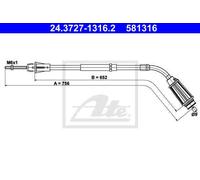 CABLE, PARKING BRAKE FOR VOLVO S80 ATE 24.3727-1316.2
