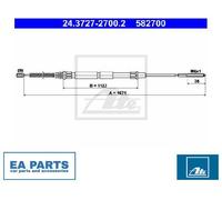 Cable, parking brake for VW CADDY ATE 24.3727-2700.2