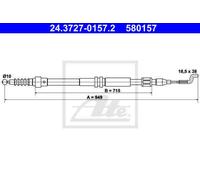 CABLE, PARKING BRAKE FOR VW CALIFORNIA T4 CAMPER ATE 24.3727-0157.2
