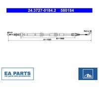 Cable, parking brake for VW CALIFORNIA T6 Camper CARAVELLE ATE 24.3727-0184.2