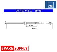 CABLE, PARKING BRAKE FOR VW DERBY III CLASSIC POLO ATE 24.3727-0161.2