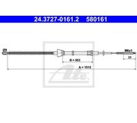 CABLE, PARKING BRAKE FOR VW DERBY III CLASSIC POLO ATE 24.3727-0161.2