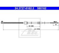 CABLE, PARKING BRAKE FOR VW DERBY III CLASSIC POLO ATE 24.3727-0162.2