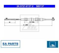 Cable, parking brake for VW DERBY POLO ATE 24.3727-0137.2