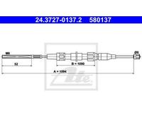 CABLE, PARKING BRAKE FOR VW DERBY POLO ATE 24.3727-0137.2
