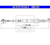 CABLE, PARKING BRAKE FOR VW GOLF JETTA ATE 24.3727-0124.2