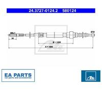 Cable, parking brake for VW JETTA ATE 24.3727-0124.2