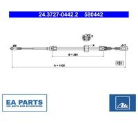 Cable, parking brake for VW LT 28-35 II Bus LT 28-46 ATE 24.3727-0442.2