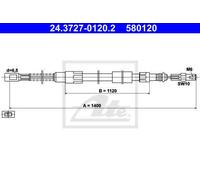 CABLE, PARKING BRAKE FOR VW LT 40-55 ATE 24.3727-0120.2