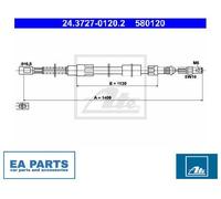 Cable, parking brake for VW LT 40-55 ATE 24.3727-0120.2