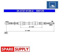 CABLE, PARKING BRAKE FOR VW LT 40-55 ATE 24.3727-0120.2