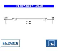 Cable, parking brake for VW TOUAREG ATE 24.3727-3400.2