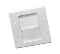 Cable Passthrough Wall Outlet Entry Cover Flush Brush Plate Single Gang Cables Plate Single Gang Cover