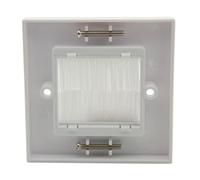 Cable Passthrough Wall Outlet Entry Covers Brush Plate Port Insert Single Gang Wall Outlet Cable Entry Cover