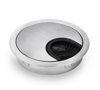 Cable Port Cover Wire Brush Outlet Computer Desk Grommet Table Cable Tidy Silver
