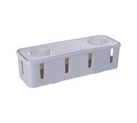Cable Power Plug Storage Box Cable Organizer for Desktop Apartment Farmhouse Gray, 26.5 x9.5 x7cm