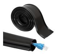 Cable Protector, 10ft Management Sleeve, 5/8 Inch ID Flexible Cord Wires Hider Cover Insulation Snap-fit for Substation, High-voltage Electrical Networks, Black(1 3/8 Inch)