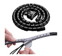 Cable Protector,2M Flexible Black Cable Protector Wrap Line Coiled Management Tube