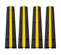 Cable Protector 4PCS 1 Modular Rubber Speed Bump Channel Driveway Ramp Wire Cover Cord Guard For Parking Lot Warehouses for speed bumps