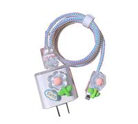 Cable Protector Compatible with iPhone Charger,Lovely Protectors for Type-C Data Cable with Small Flower Pattern Data Line Phone Wire Saver Protector for iPhone 11 12 13 14 Pro (Blue)