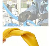 Cable Protector,Fire Retardant Silicone Rubber Wire Insulation Sleeve, 25ft High Voltage Cable Protector, Easy Install Electrical Wire Cover for Home & Industrial Use (Yellow, ID 24mm/0.9in