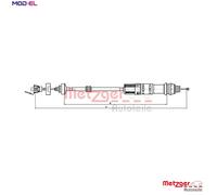 CABLE PULL CLUTCH CONTROL 11.2199 FOR PEUGEOT PARTNER/PATAGONICA/URBANA/MPV 1.6L