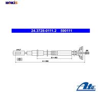 CABLE PULL CLUTCH CONTROL 24.3728-0111.2 FOR VW GOLF/II/Mk JETTA RH/GU/HV 1.8L
